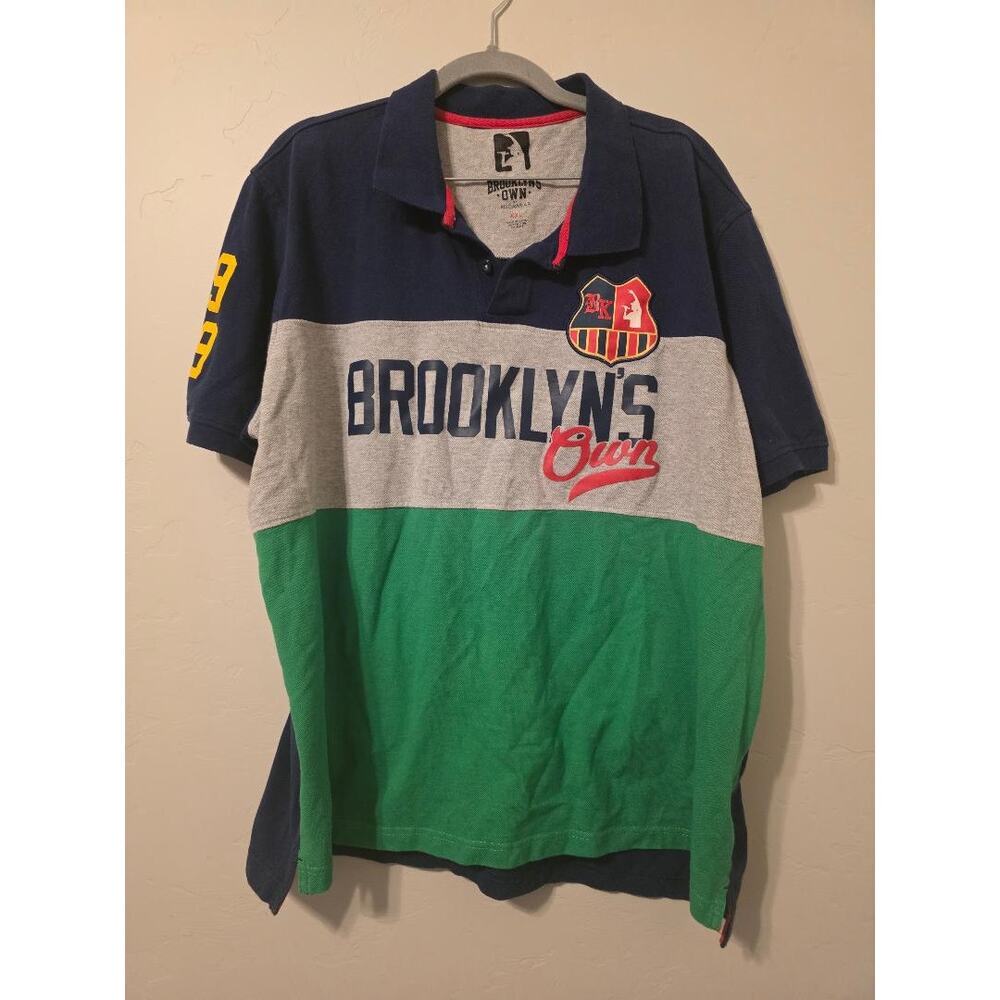 Brooklyn's Own by Rocawear Men's XXL Colorblock Polo Shirt 1999 BK Crest